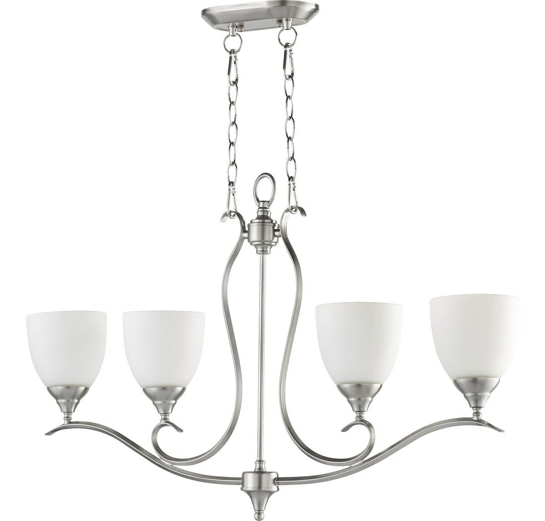 Quorum Flora 4-Light 6" Ceiling Island Light in Satin Nickel