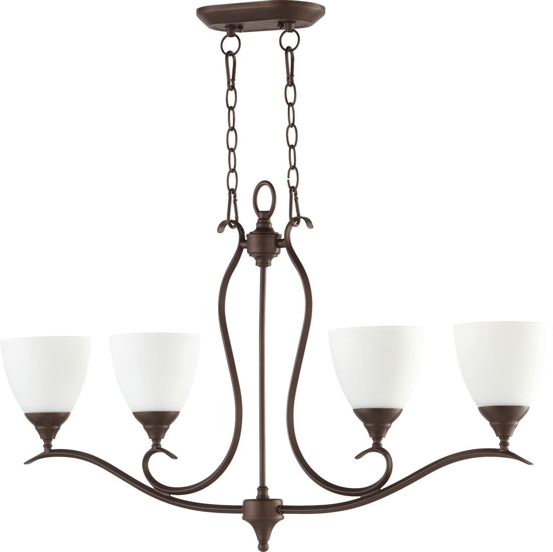 Quorum Flora 4-Light 6" Ceiling Island Light in Oiled Bronze