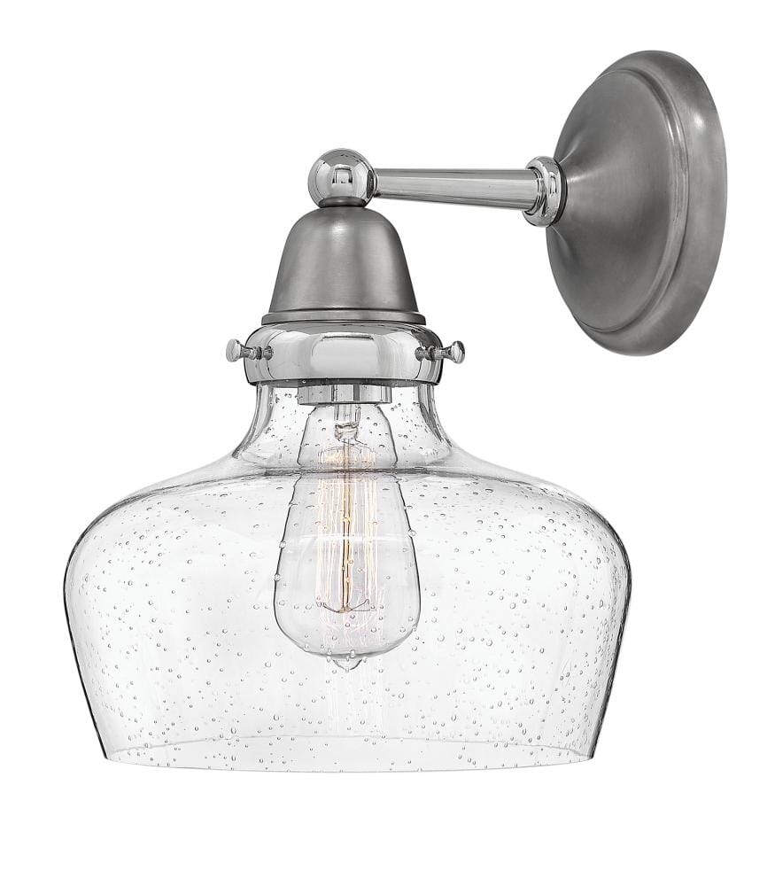 Hinkley Academy School House Glass Wall Sconce in English Nickel