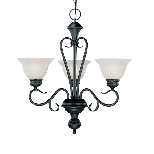 Millennium Lighting Devonshire 3-Light Chandelier in Black