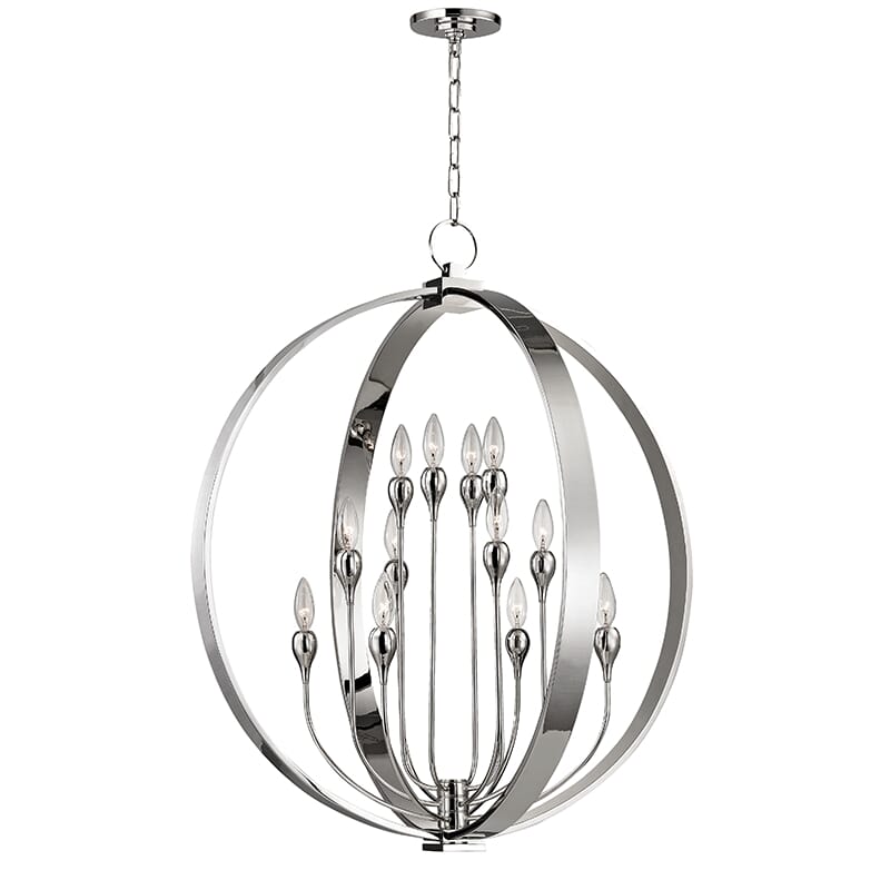 Hudson Valley Dresden 12-Light Chandelier in Polished Nickel