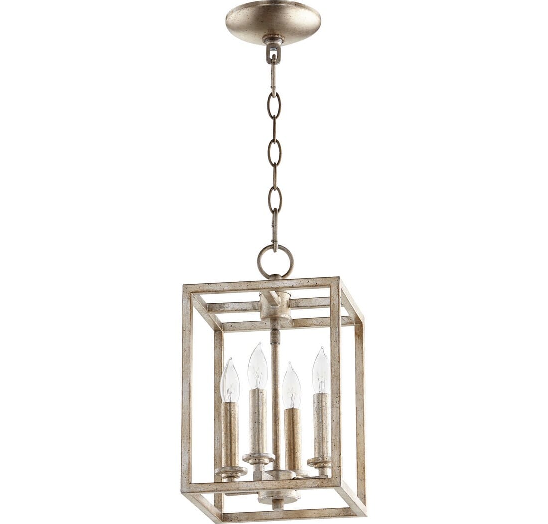 Quorum Quorum Home 4-Light 8" Foyer Light in Aged Silver Leaf