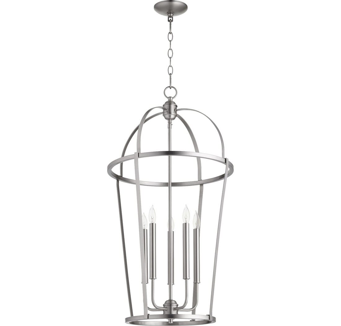 Quorum Transitional 5-Light 18" Foyer Light in Satin Nickel