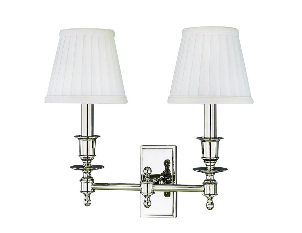 Hudson Valley Ludlow 2-Light 13" Wall Sconce in Polished Nickel