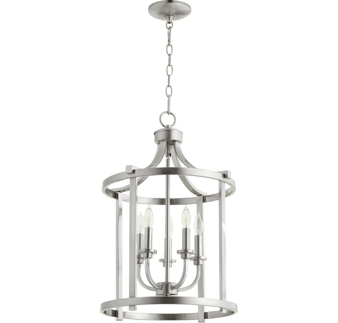 Quorum Lancaster 5-Light 16" Foyer Light in Satin Nickel