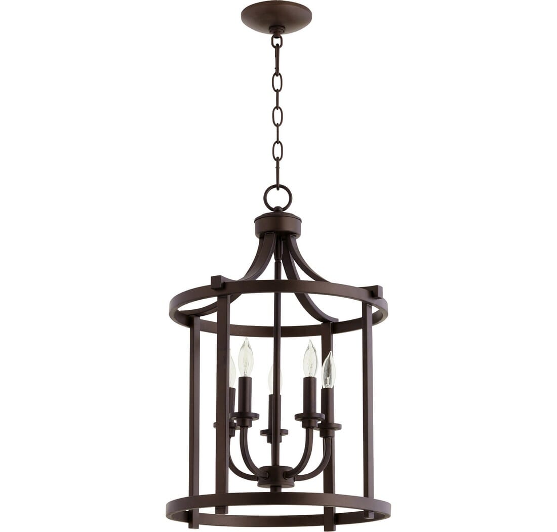 Quorum Lancaster 5-Light 16" Foyer Light in Oiled Bronze