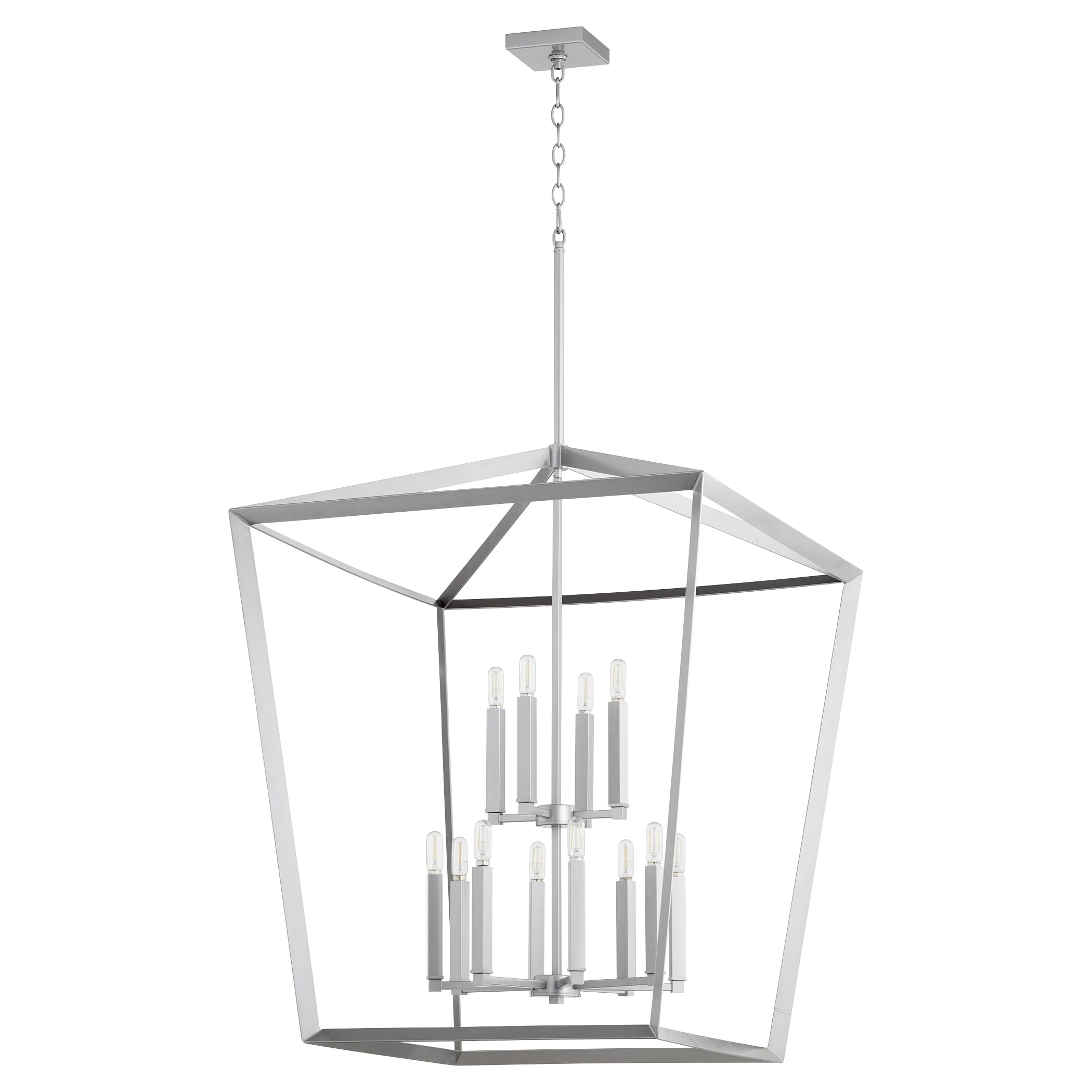 Quorum Manor 12-Light 29" Foyer Light in Classic Nickel