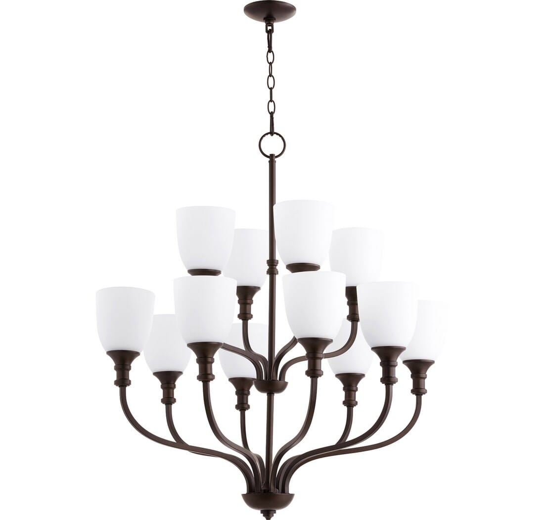 Quorum Richmond 12-Light Transitional Chandelier in Oiled Bronze