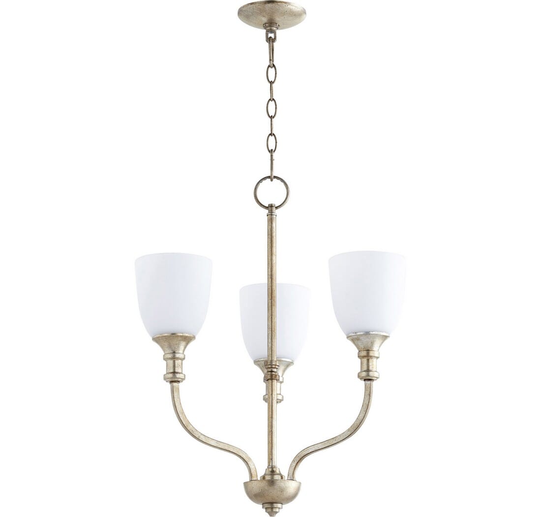 Quorum Richmond 3-Light Transitional Chandelier in Aged Silver Leaf