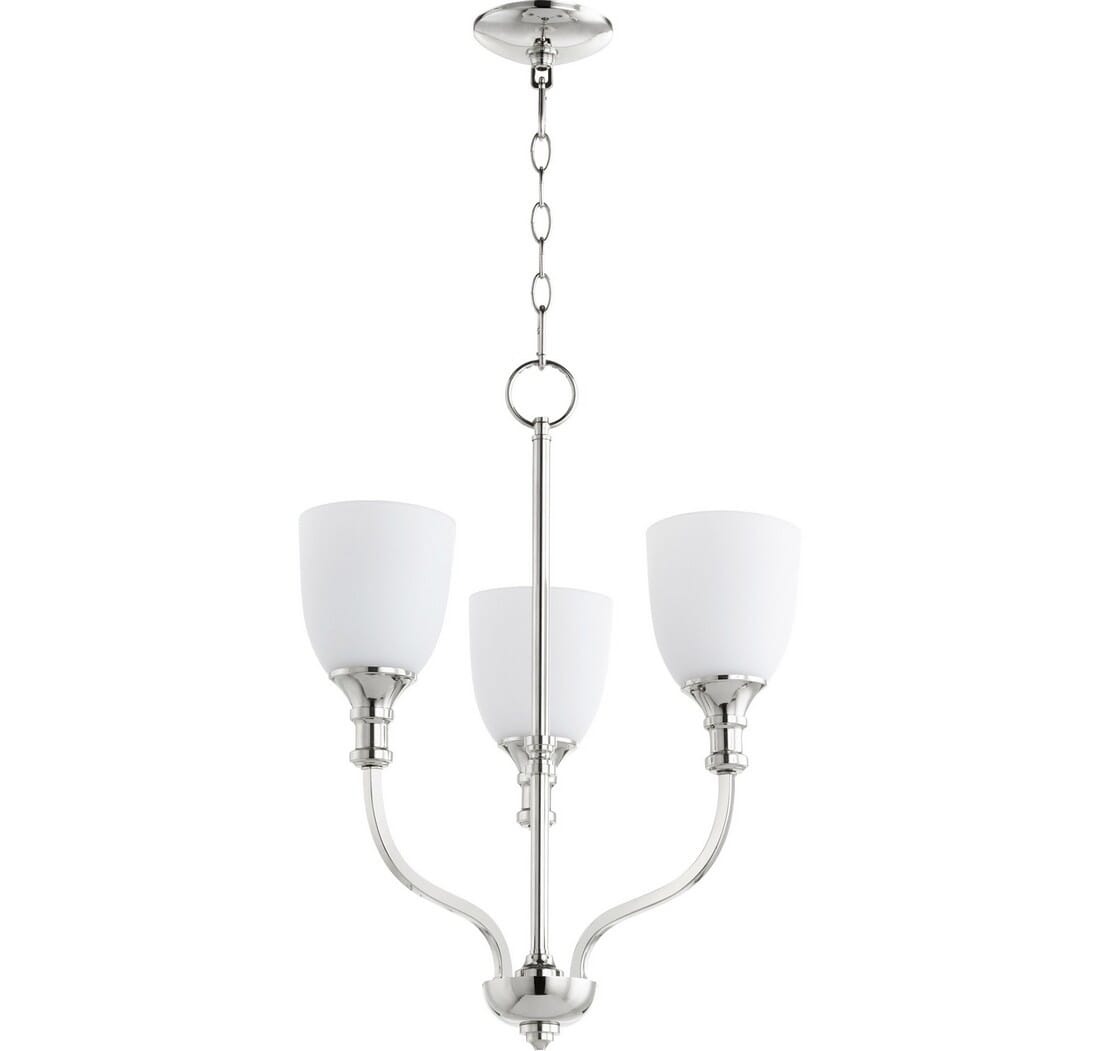 Quorum Richmond 3-Light Transitional Chandelier in Polished Nickel