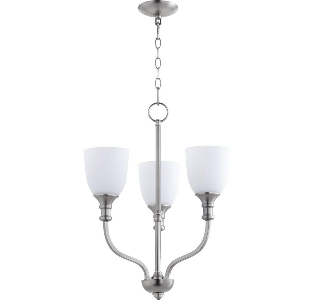 Quorum Richmond 3-Light Transitional Chandelier in Satin Nickel