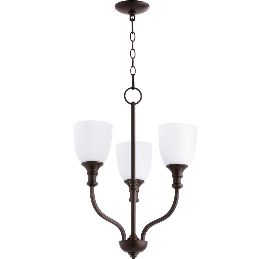 Quorum Richmond 3-Light Transitional Chandelier in Oiled Bronze