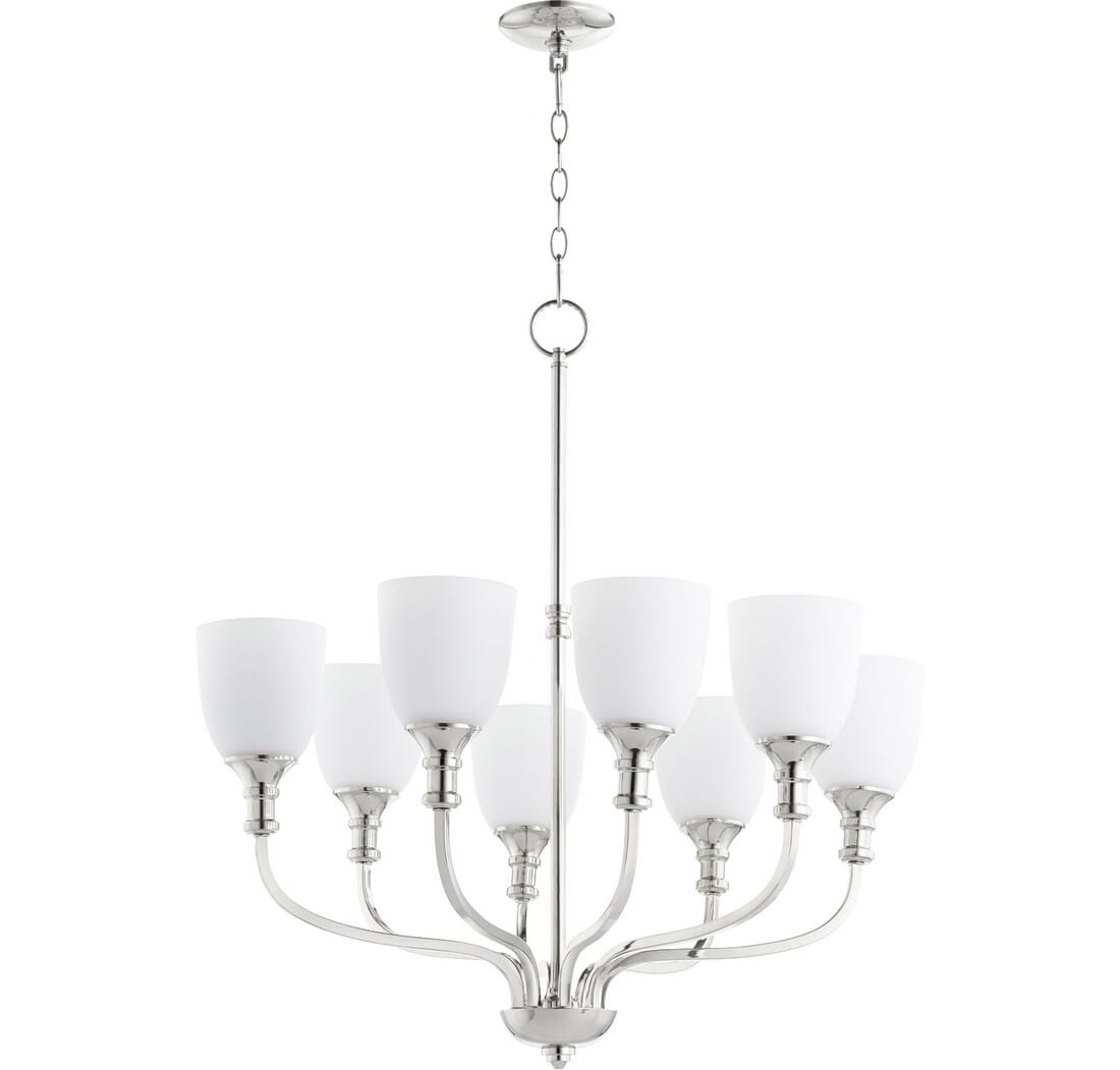 Quorum Richmond 8-Light Transitional Chandelier in Polished Nickel