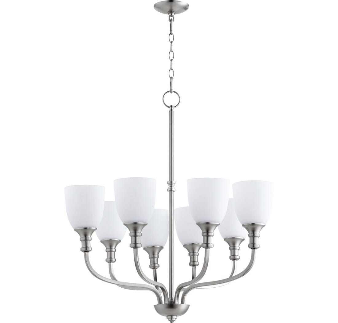 Quorum Richmond 8-Light Transitional Chandelier in Satin Nickel