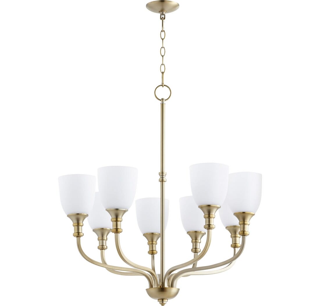 Quorum Richmond 8-Light Transitional Chandelier in Aged Brass