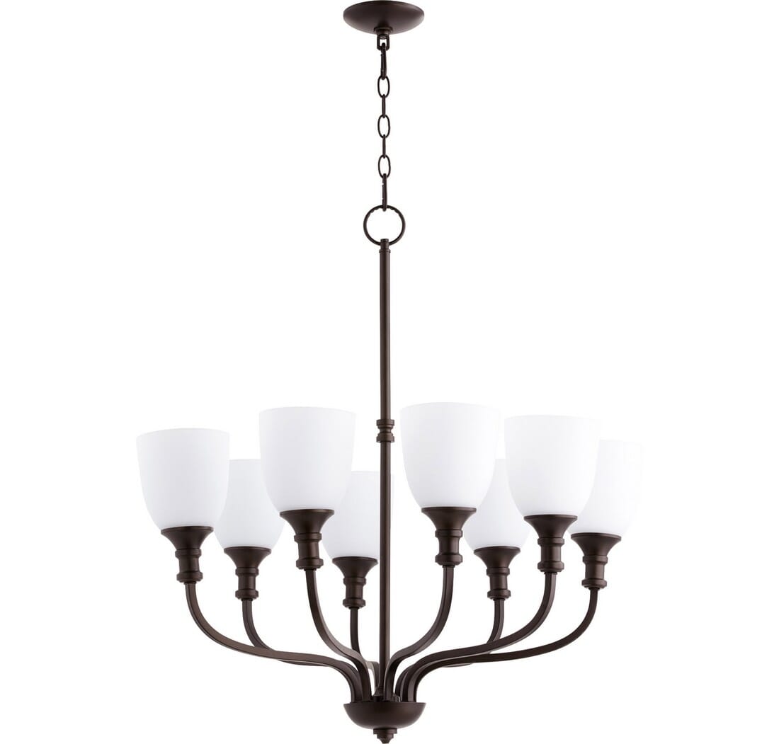 Quorum Richmond 8-Light Transitional Chandelier in Oiled Bronze