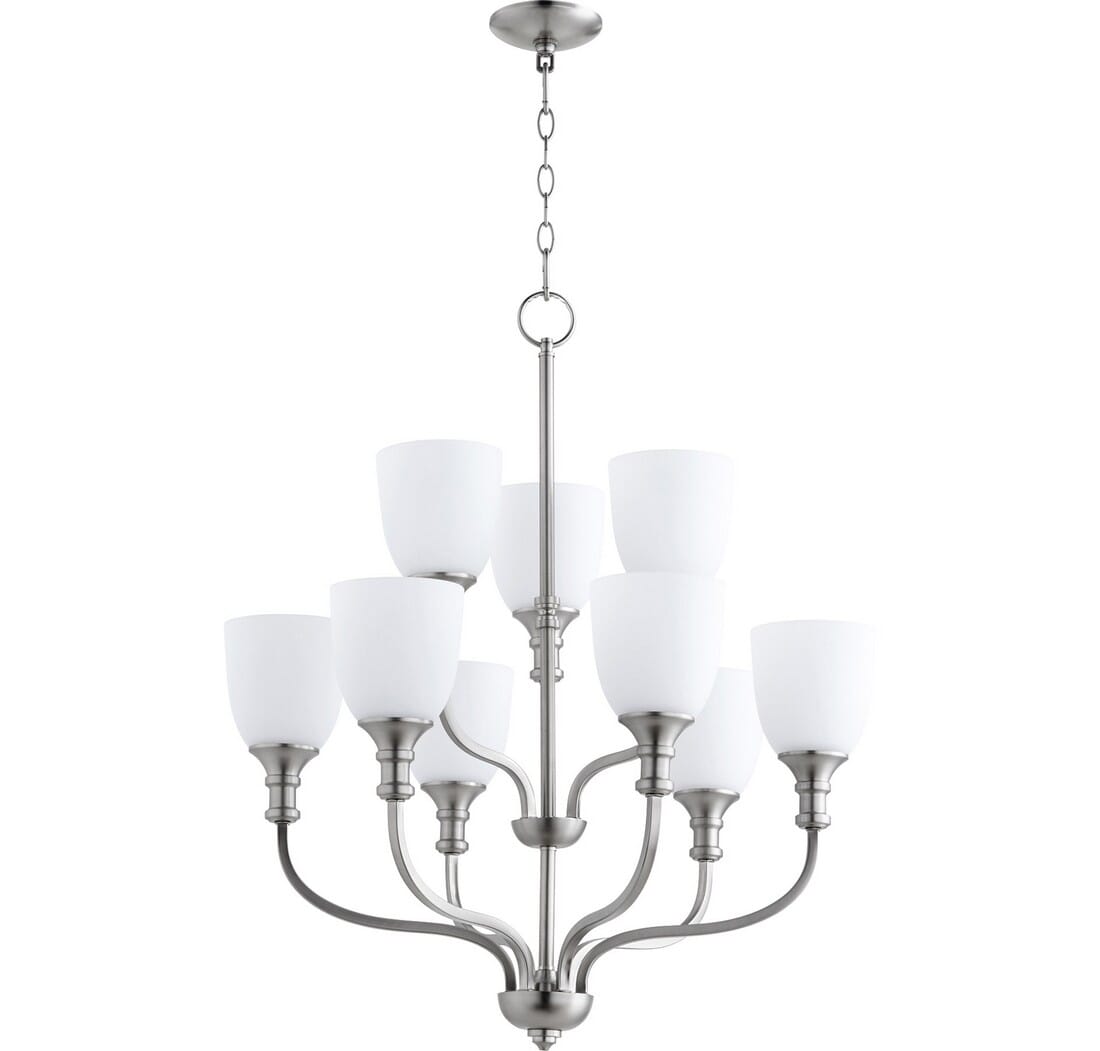 Quorum Richmond 9-Light Transitional Chandelier in Satin Nickel