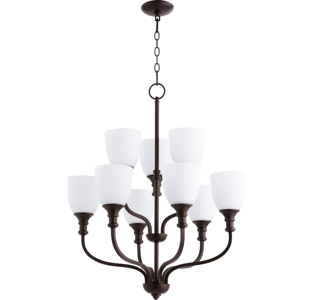 Quorum Richmond 9-Light Transitional Chandelier in Oiled Bronze