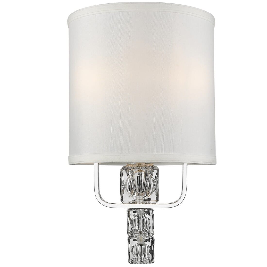 Crystorama Addison 2-Light 13" Wall Sconce in Polished Chrome with Optical Glass Elements Crystals