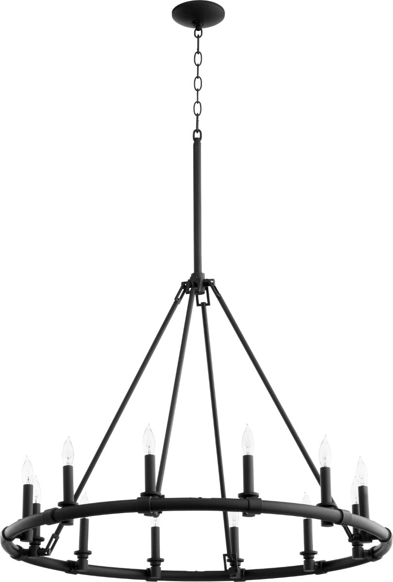 Quorum Ronda 12-Light 24" Transitional Chandelier in Noir