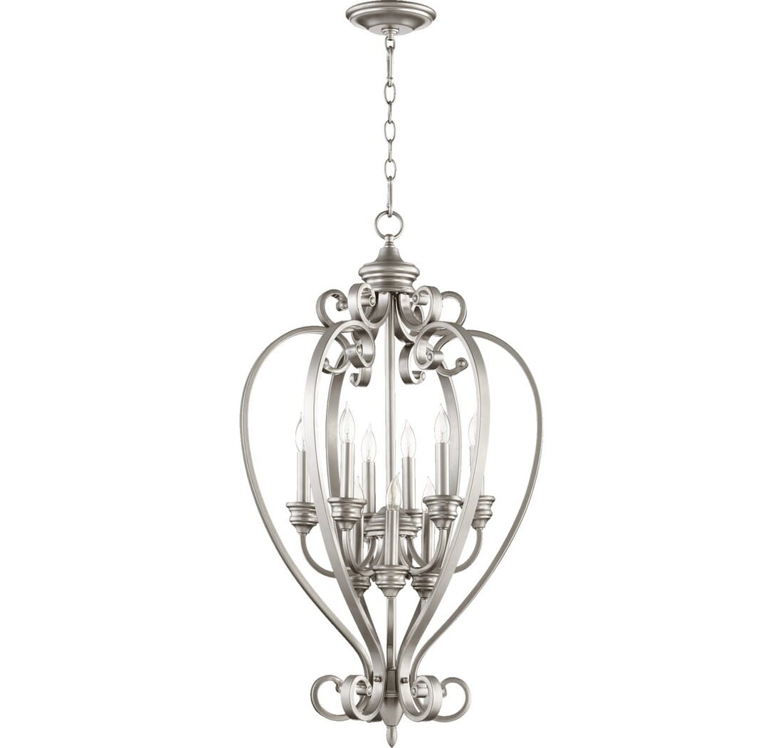 Quorum Bryant 9-Light 20" Foyer Light in Classic Nickel