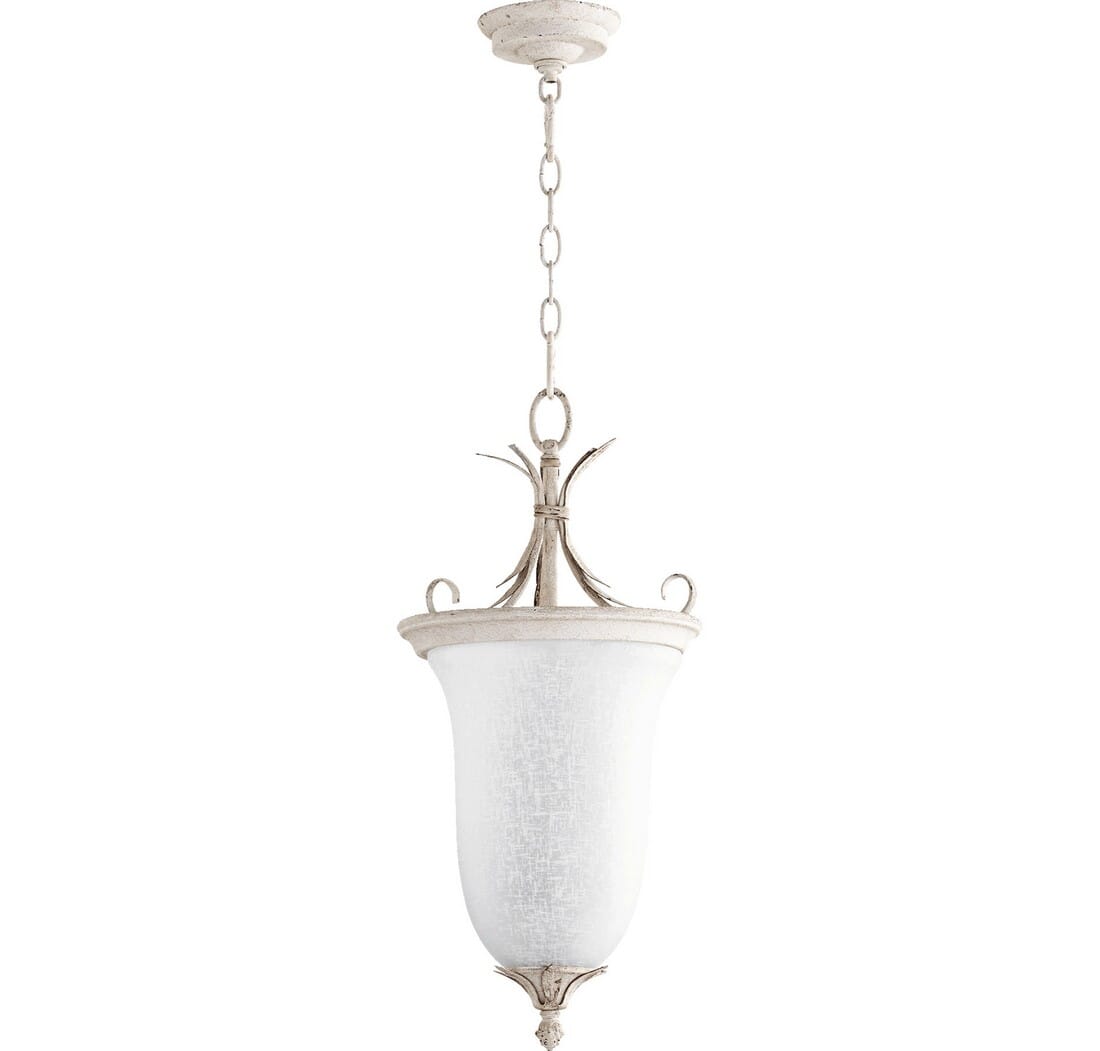 Quorum Flora 2-Light 11" Foyer Light in Persian White with White Linen