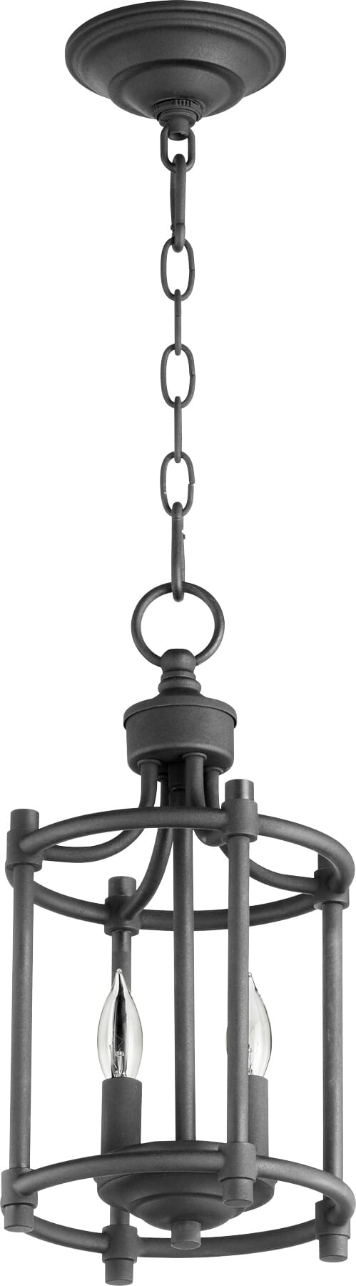 Quorum Transitional 2-Light 8" Foyer Light in Noir