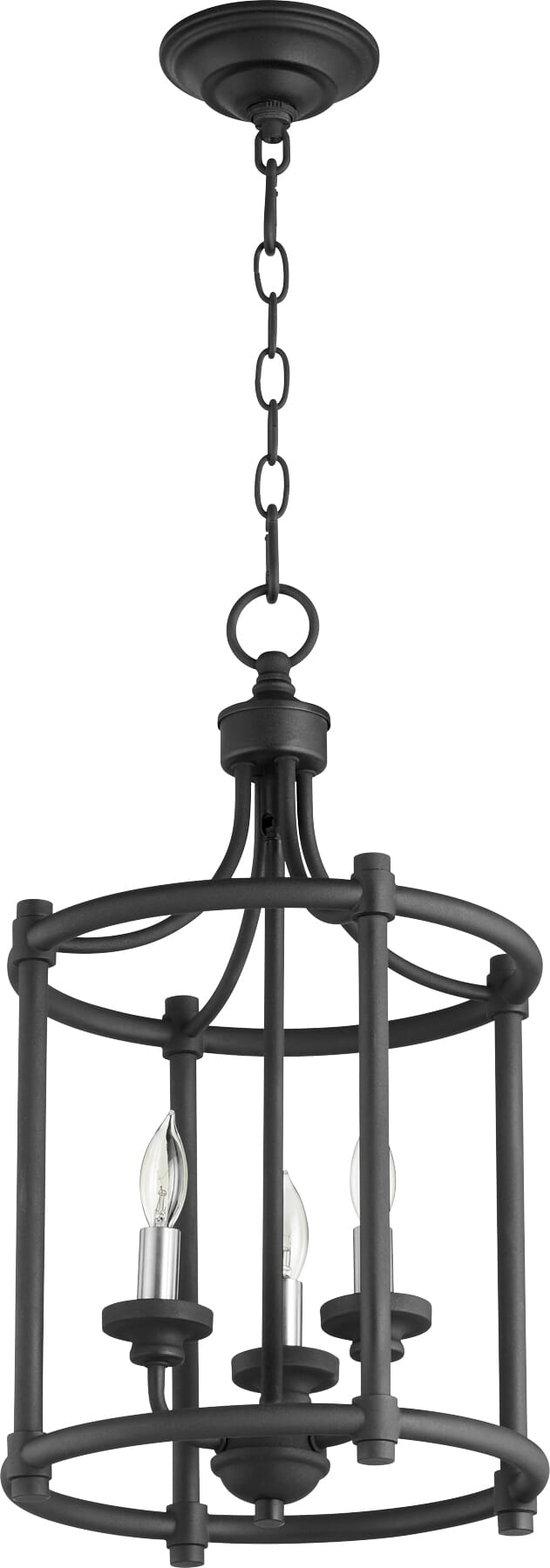 Quorum Transitional 3-Light 12" Foyer Light in Noir