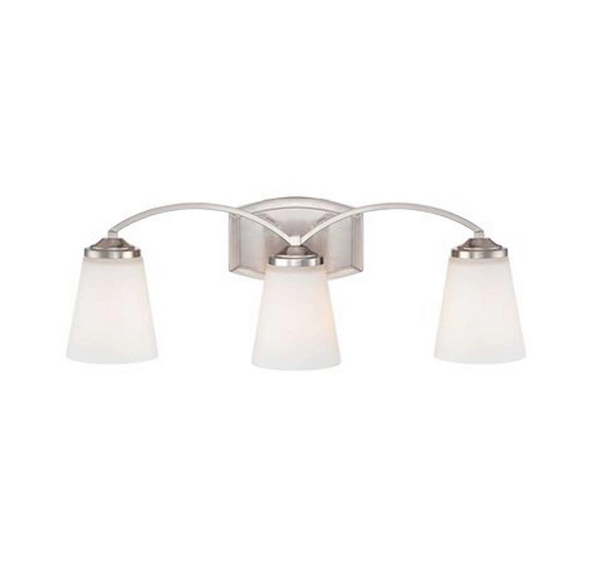 Minka Lavery Overland Park 3-Light Bathroom Vanity Light in Brushed Nickel