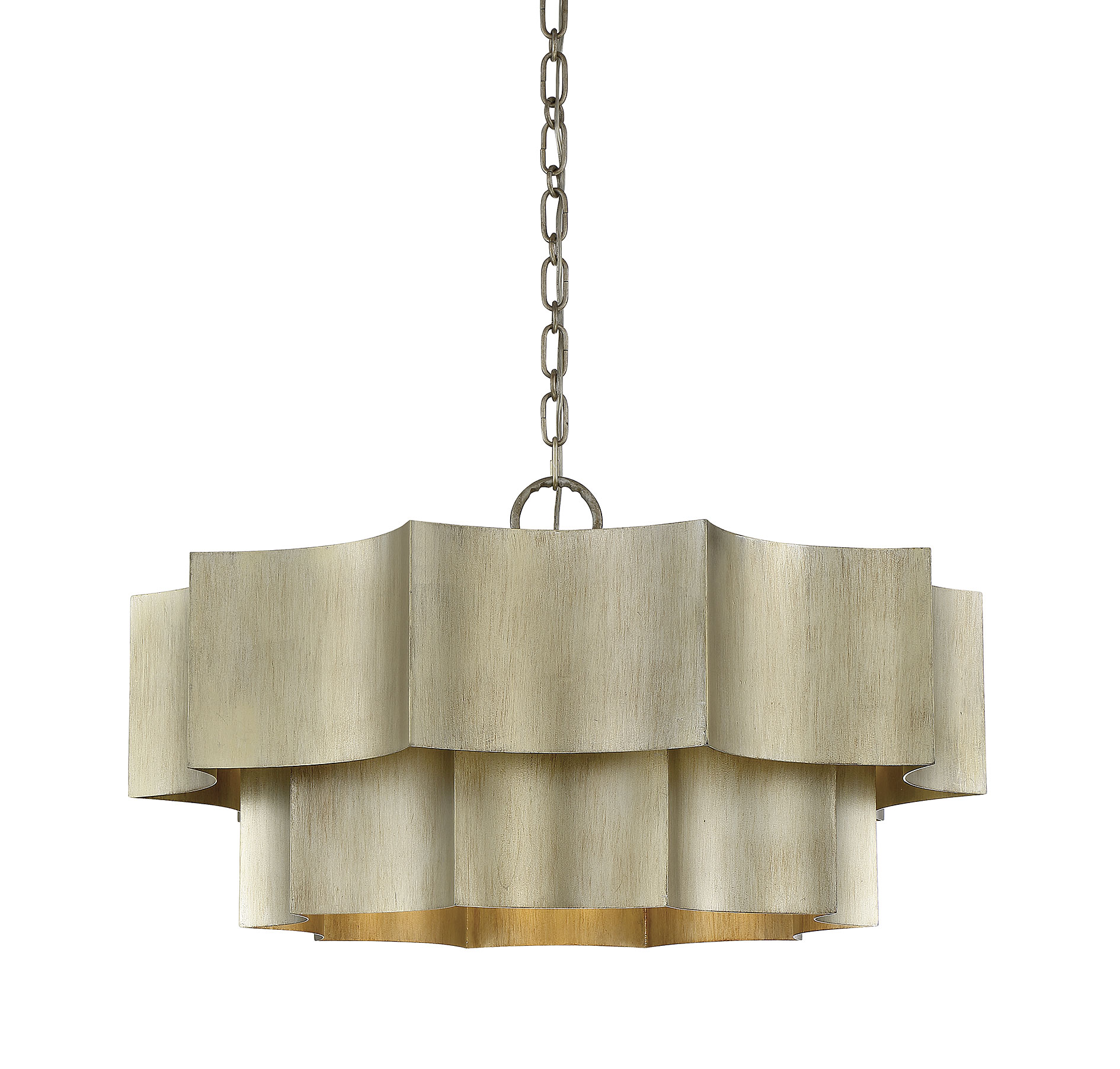 Savoy House Shelby 30" 6-Light Pendant in Silver Patina