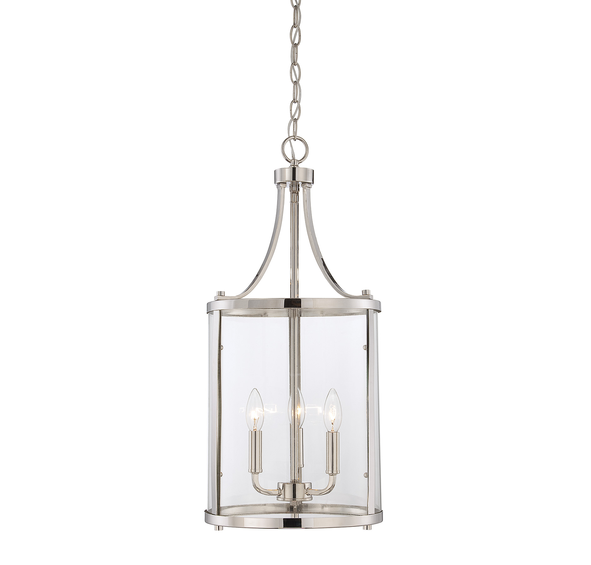 Savoy House Penrose 3-Light Foyer Lantern in Polished Nickel