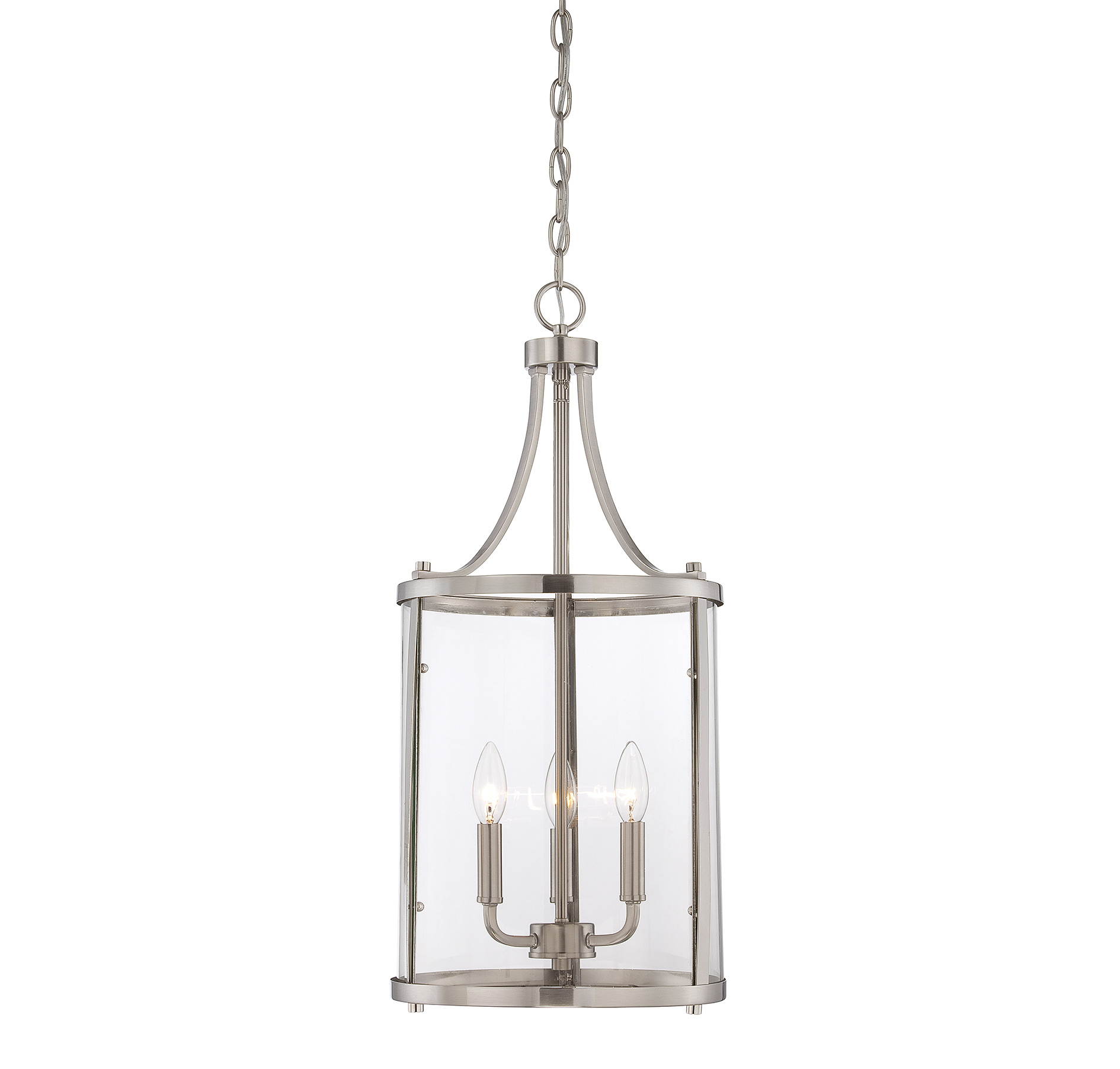 Savoy House Penrose 3-Light Foyer Lantern in Satin Nickel