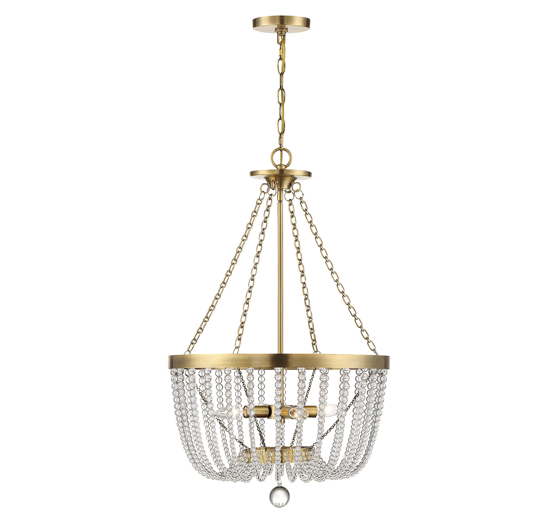 Savoy House Bergamo 4-Light Pendant Light in Warm Brass