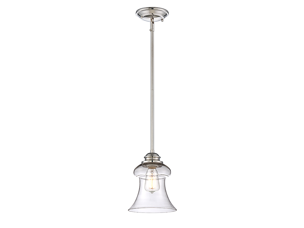 Savoy House Glass Filament Mini Pendant in Polished Nickel