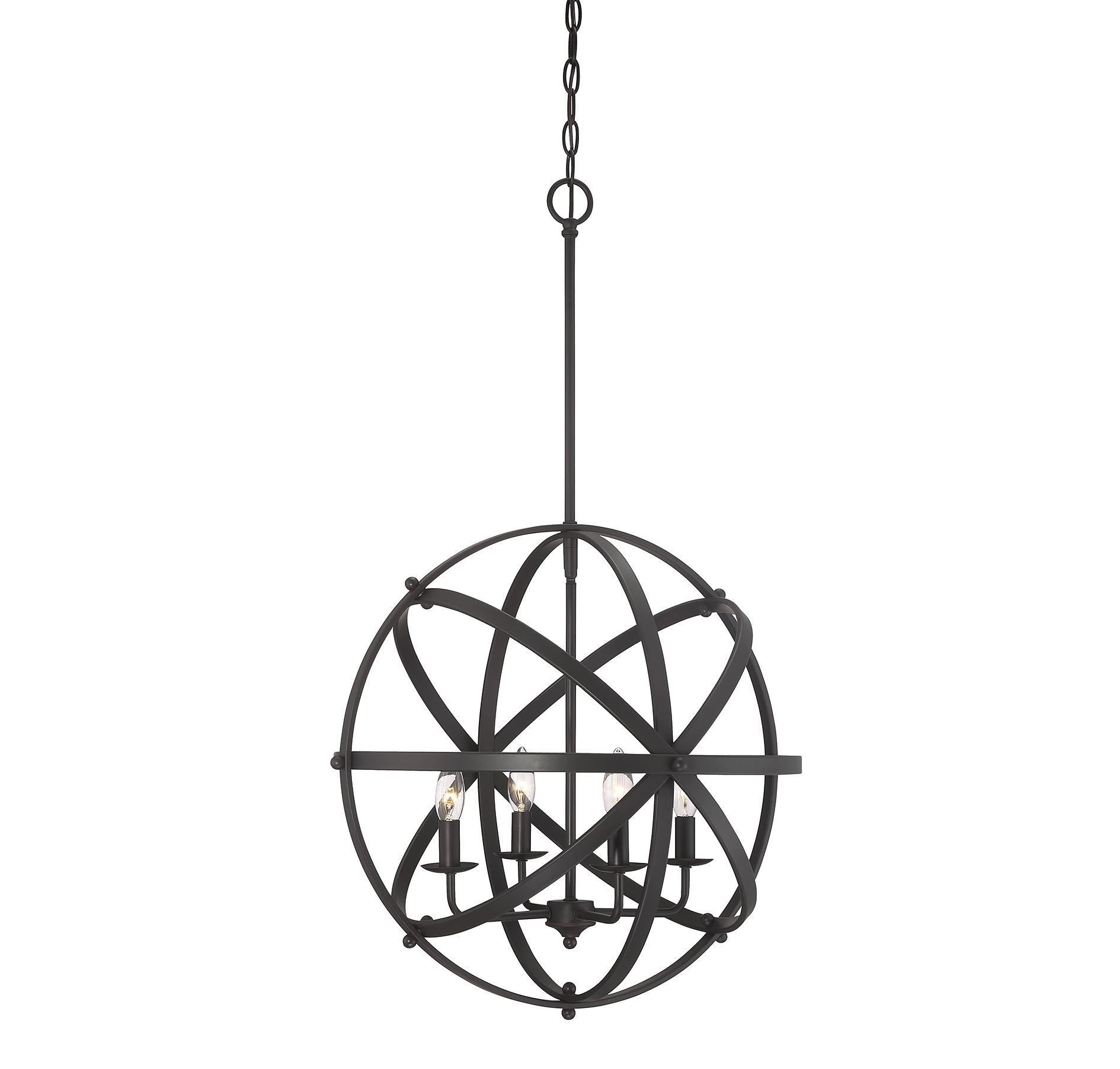 Savoy House Dias 4-Light Orb Pendant in English Bronze