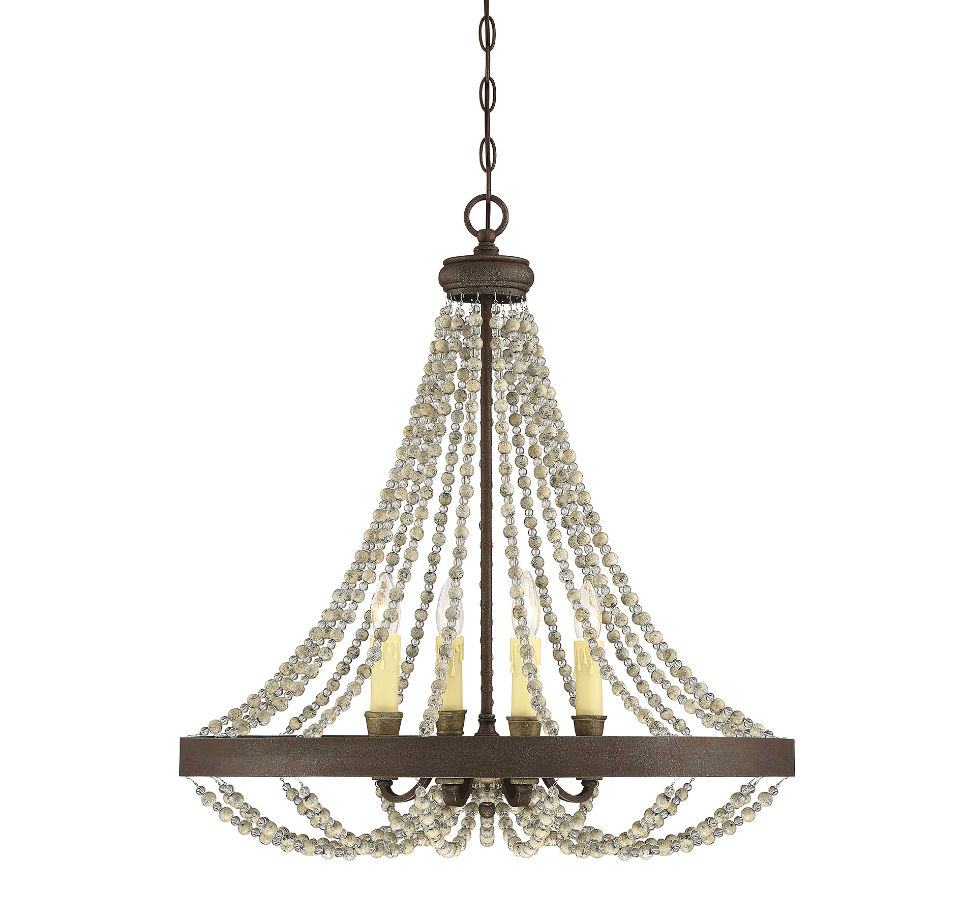 Savoy House Mallory by Brian Thomas Chandelier in Fossil Stone