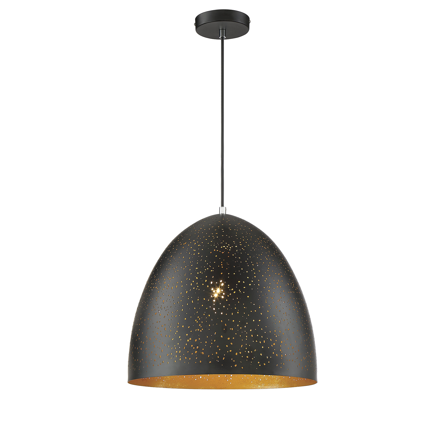 Savoy House Graham Pendant Light in Black/Gold Leaf