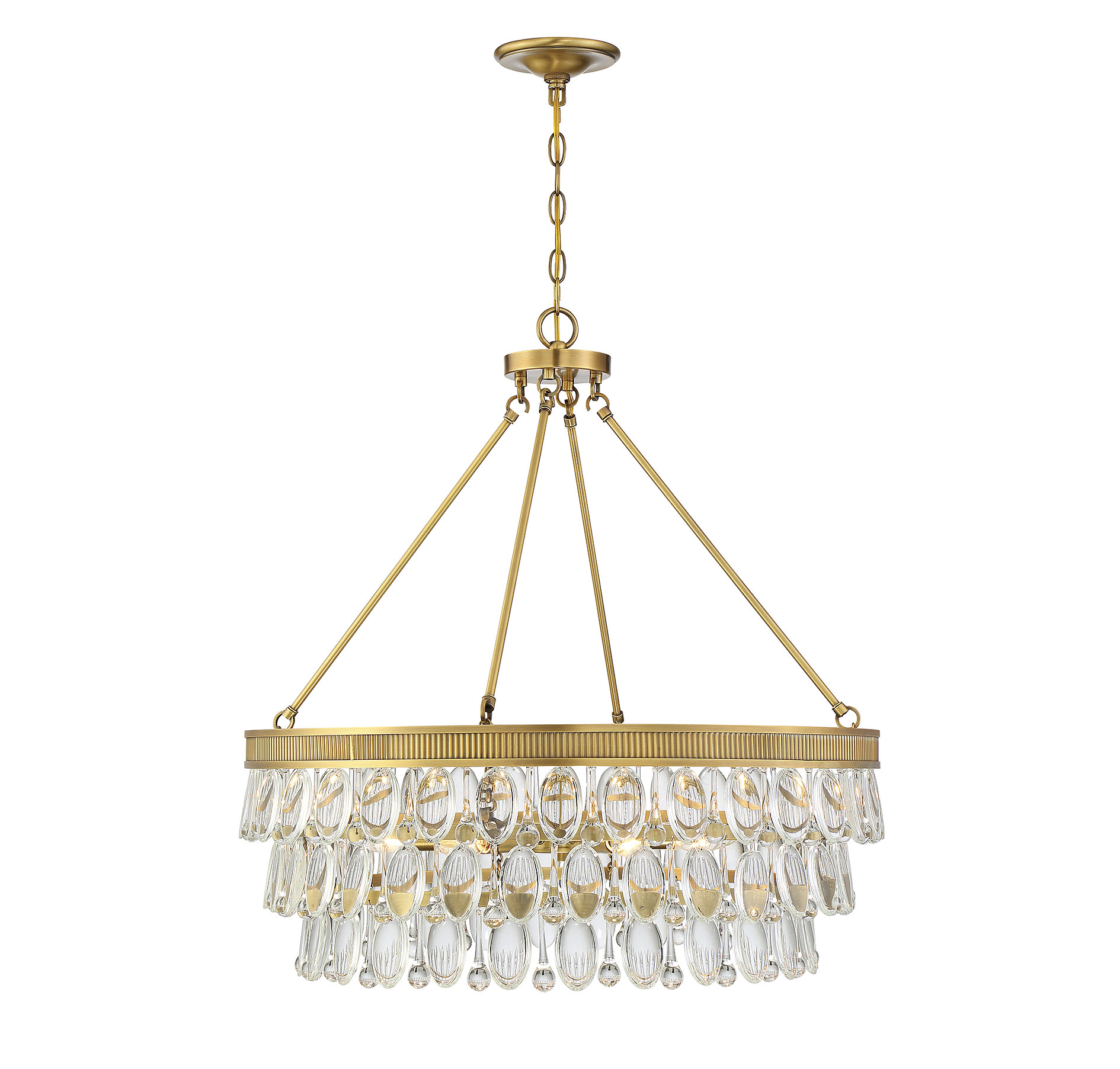 Savoy House Windham 6-Light 28" Pendant Light in Warm Brass