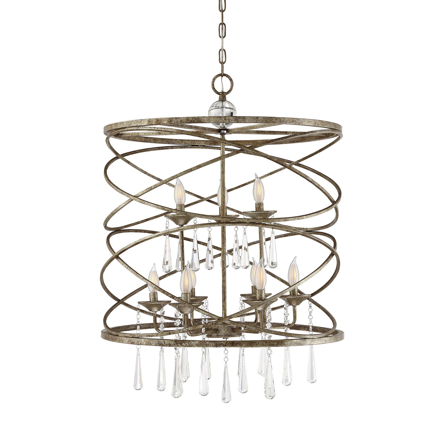 Savoy House Trumbull 26" 9-Light Pendant in Britannia Gold