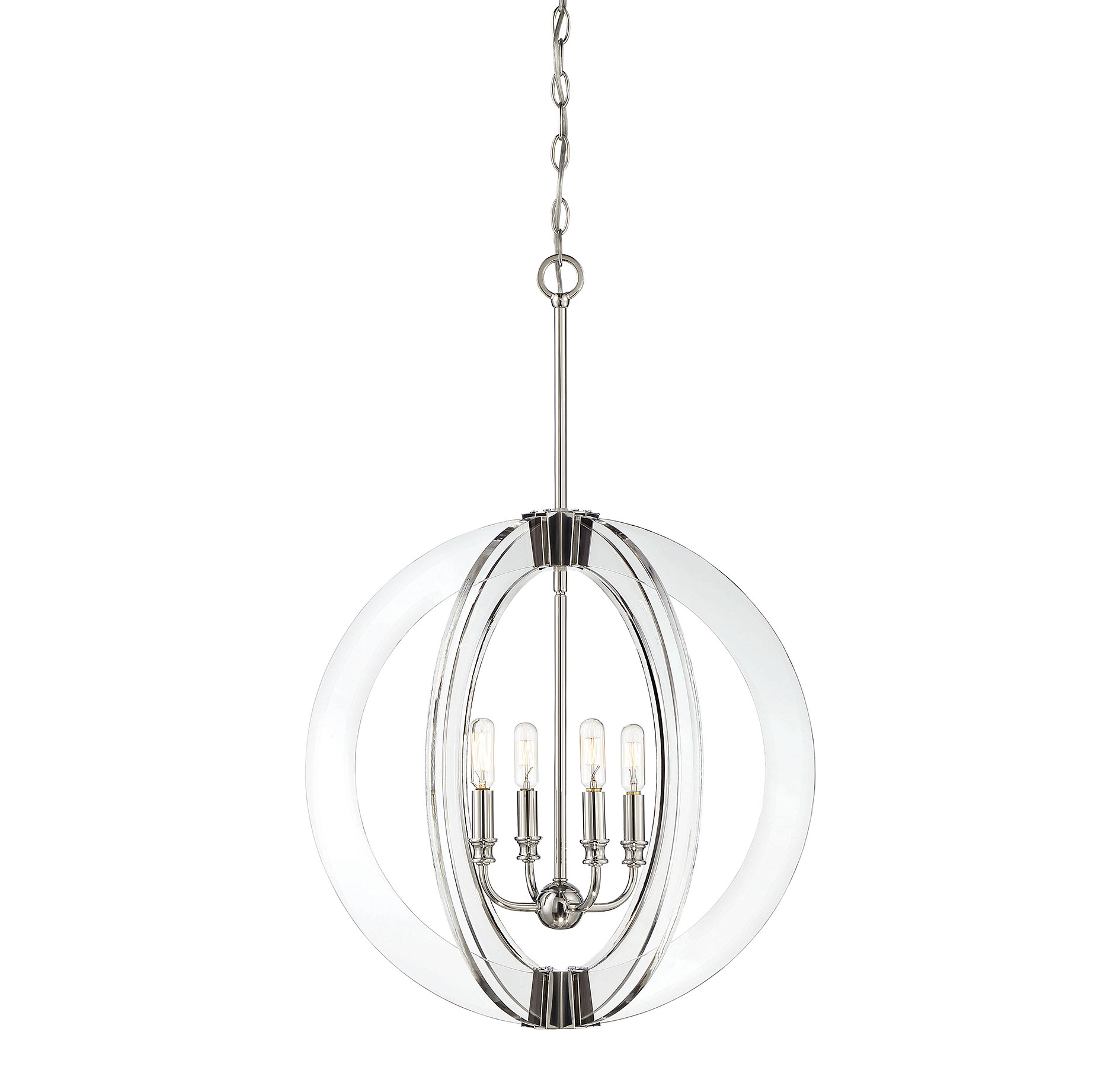 Savoy House Epsilon 20" 4-Light Acrylic Pendant in Polished Nickel