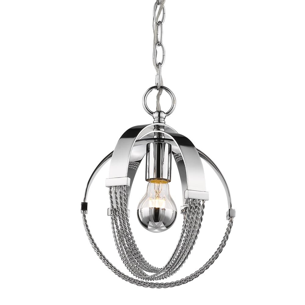 Golden Carter 12" Mini Pendant in Chrome