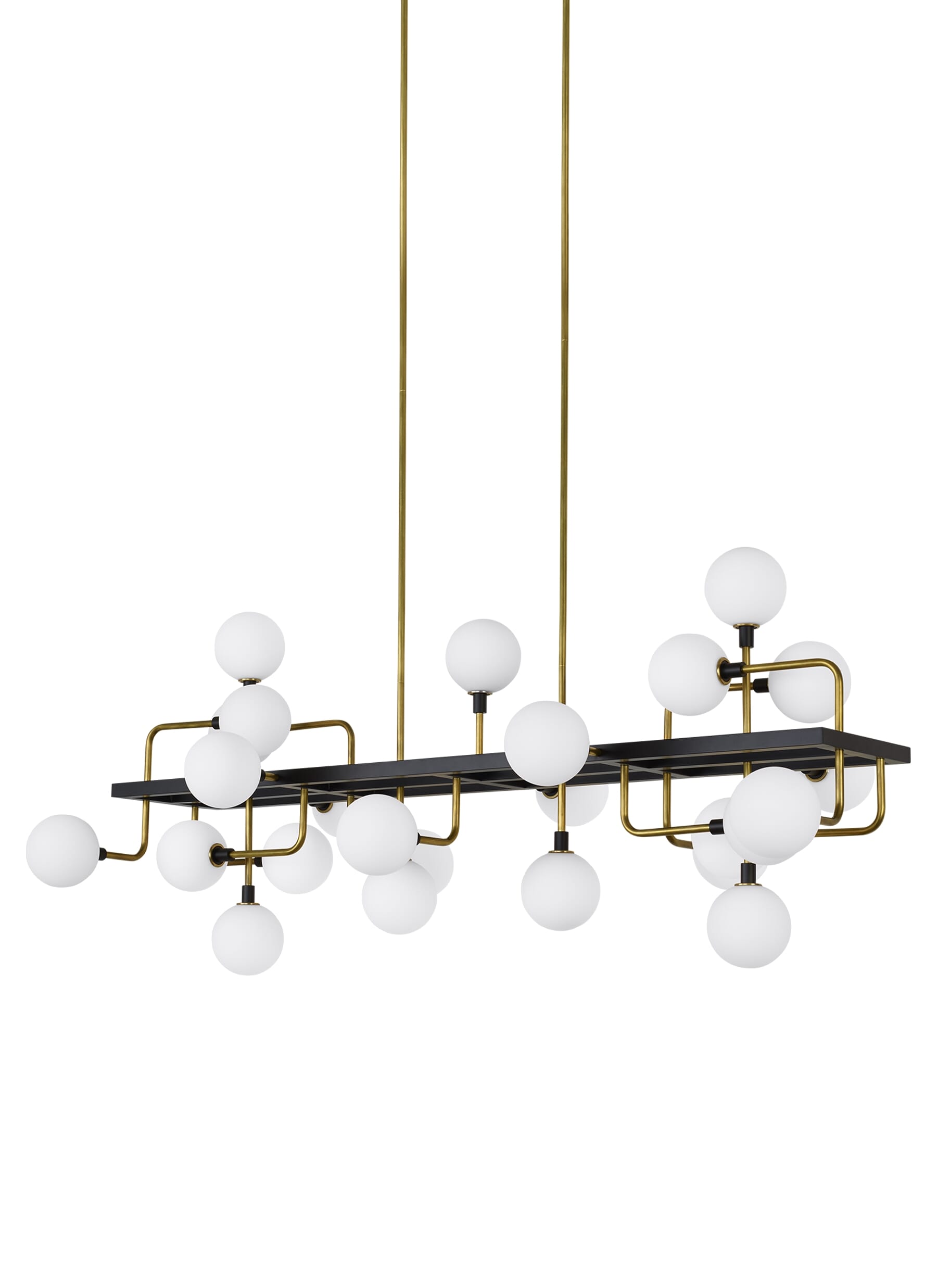 Tech Viaggio 25-Light 3000K LED Multi-Tier Chandelier in Opal/Brass