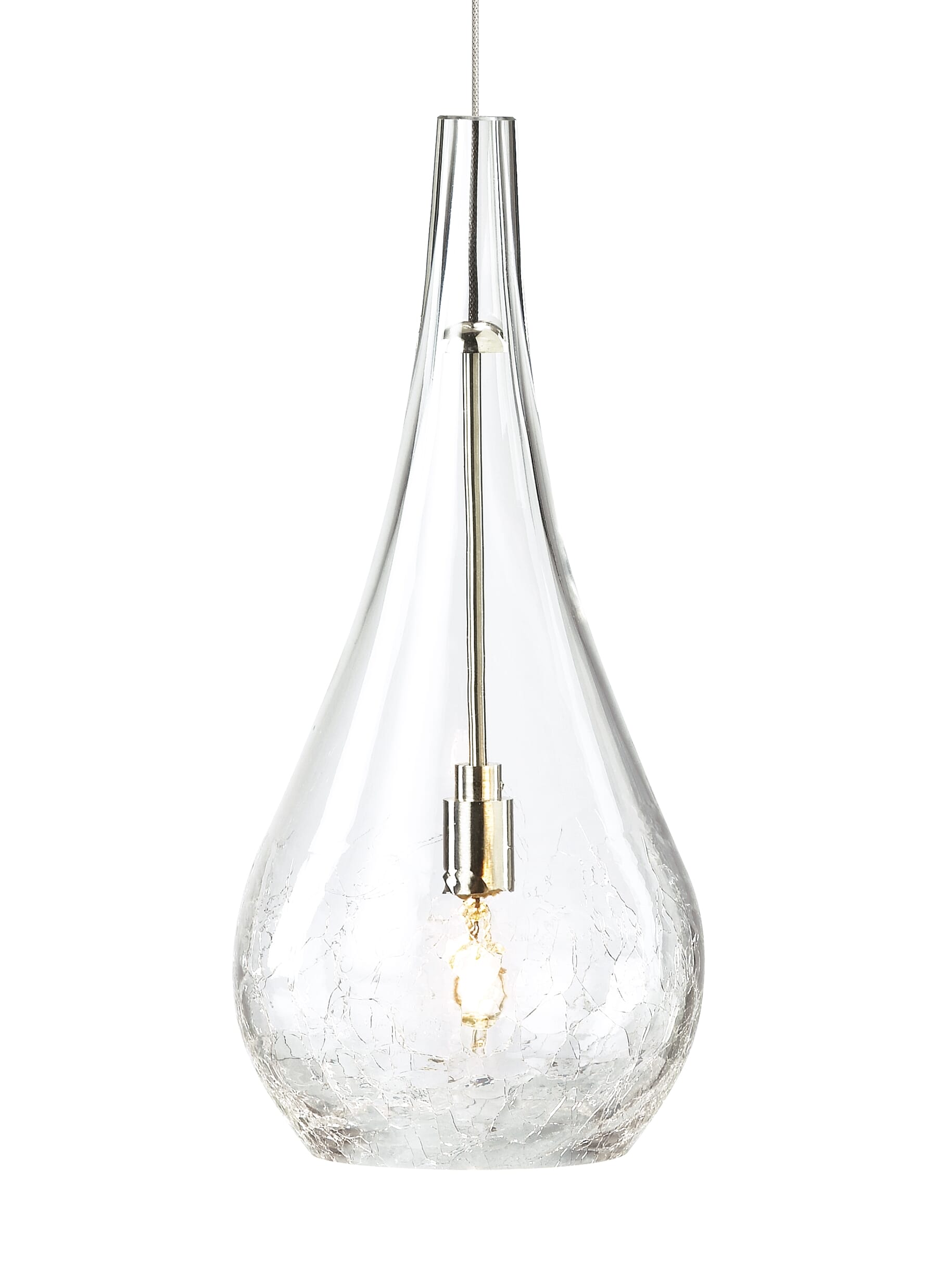 Tech Seguro 11" Pendant Light in Satin Nickel and Clear