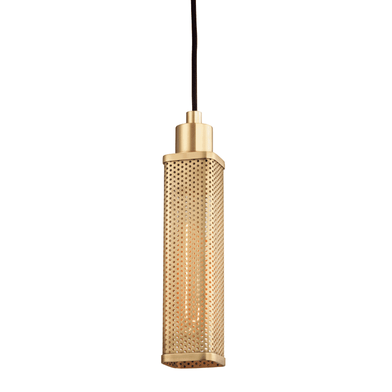 Hudson Valley Gibbs 13" Pendant Light in Aged Brass