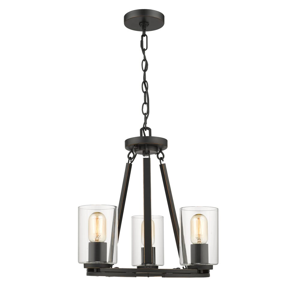 Golden Monroe 3-Light 16" Ceiling Light in Black with Gold Highlights