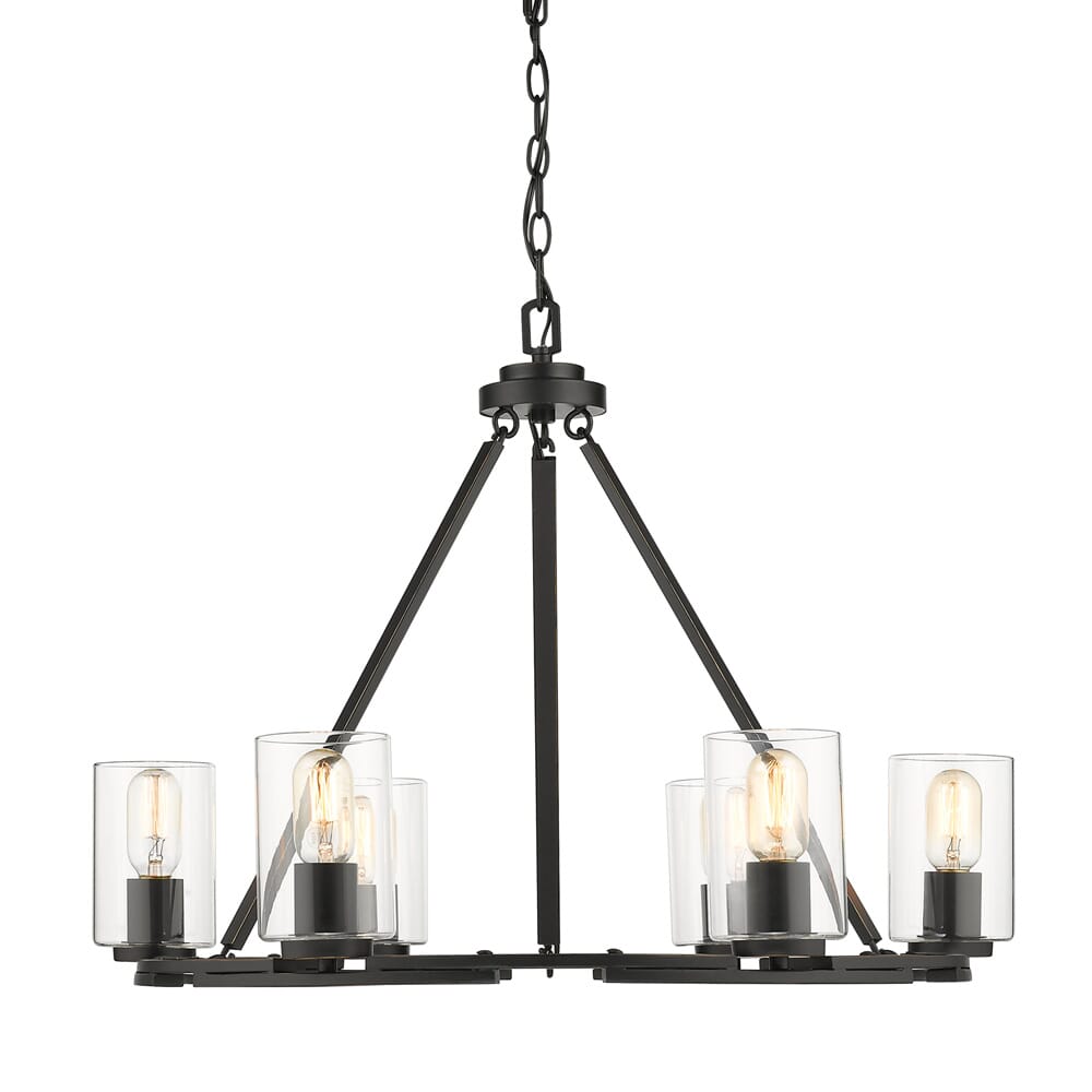 Golden Monroe 6-Light Chandelier in Black