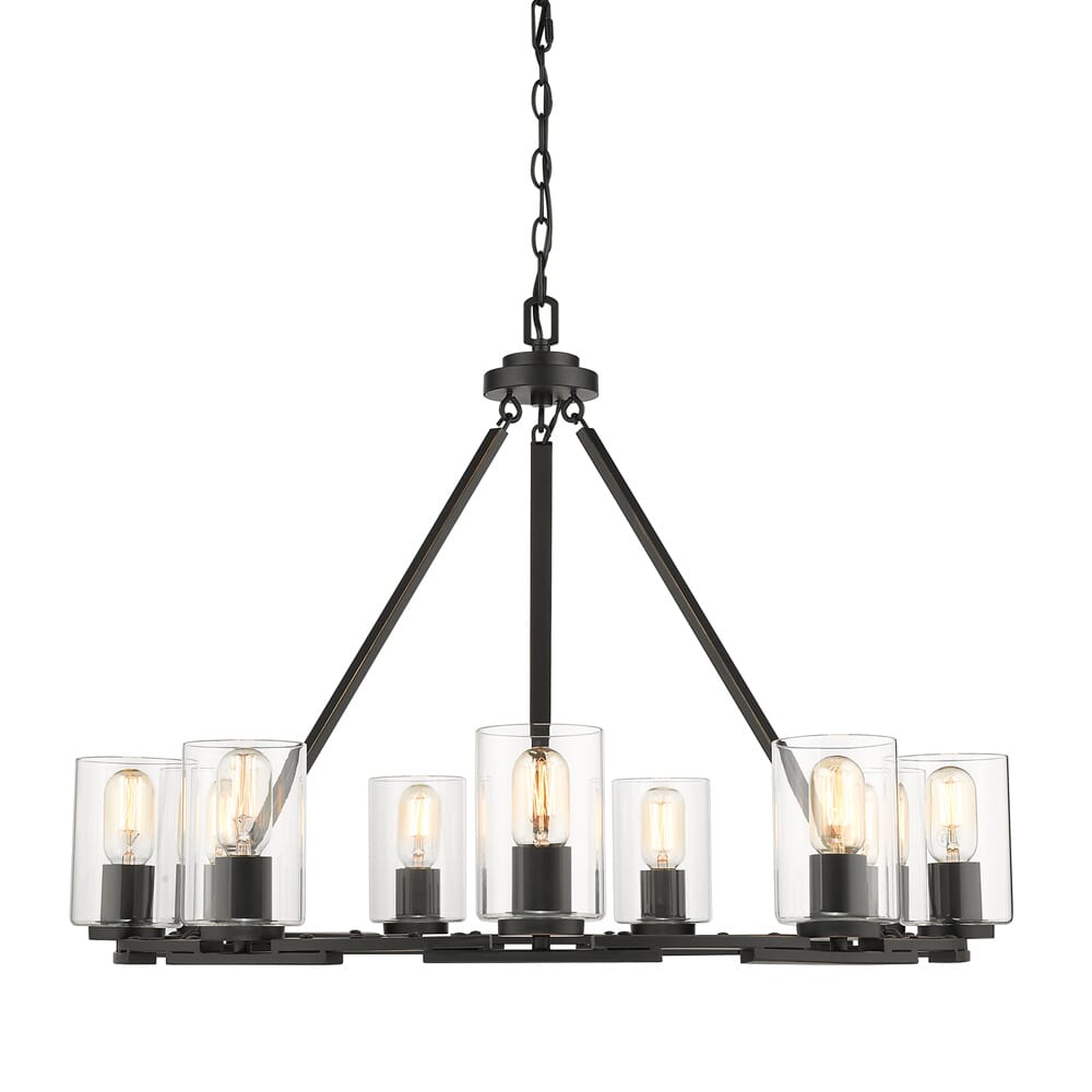 Golden Monroe 9-Light Chandelier in Black