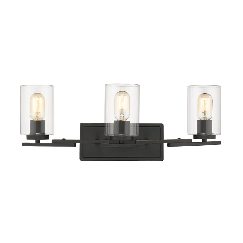 Golden Monroe 3-Light 23" Bathroom Vanity Light in Black