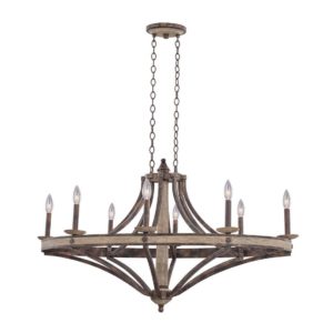 Kalco Coronado 8-Light Oval Chandelier in Florence Gold