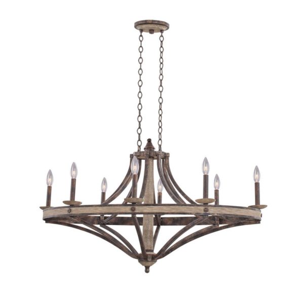 Kalco Coronado 8-Light Oval Chandelier in Florence Gold